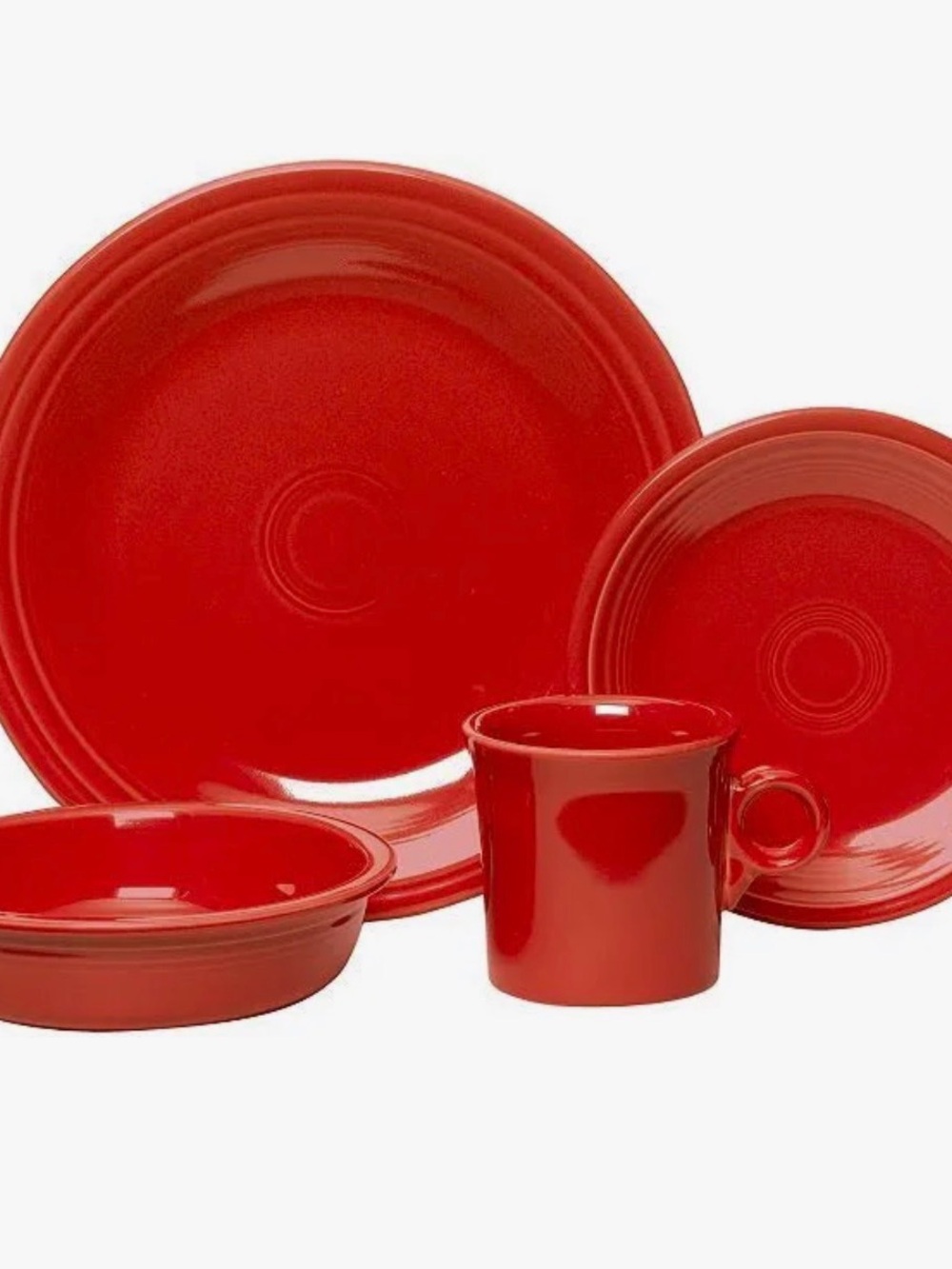 Fiestaware Bright Red 4-Piece Dinnerware Set. ALL COLORS AVAILABLE